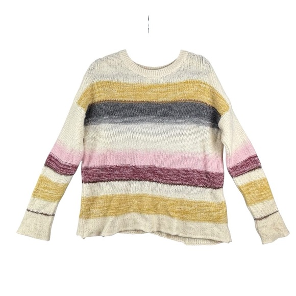 Rails Women's Daphne Striped Sweater in Cream, Pink, Gray, and Yellow Sz Small - Picture 1 of 10